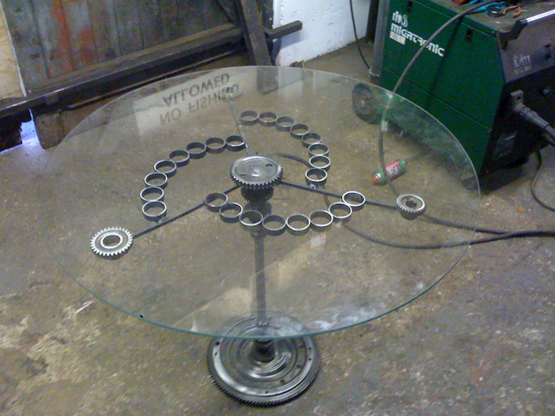 Circadian Glass Table in workshop