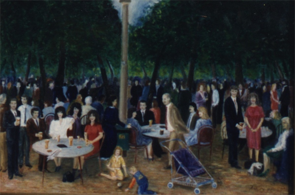 Wedding reception in the park - After Manet