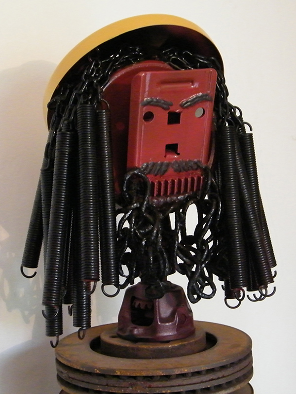 Yellow Hat - Recycled Metal Sculpture